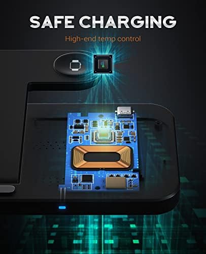 Безжично Зарядно устройство, Бърза Безжична зарядно устройство PAUCHY 3 В 1, Безжично зарядно устройство Qi за iPhone 13/12/11