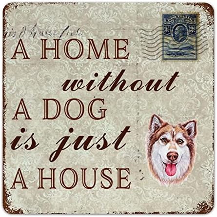 Забавна Метални Табели с Куче, Къща Без Куче - това е просто Къща, Сибирското Хъски, Куче, Добре дошли Знак