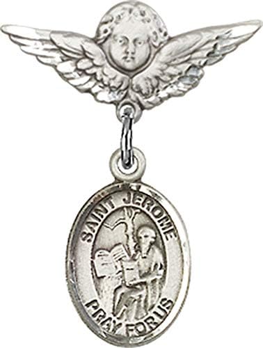 Детски икона Jewels Мания за амулет Свети Иеронима и пин Ангел с крила | Детски иконата е от сребро с амулет Свети Иеронима