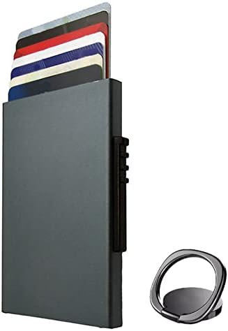 Минималистичен Поп портфейл - Модерен държач за карти - Защита от RFID и тънък метален калъф за банкови карти – С подарък