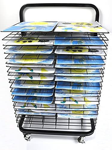 Joymaney Art Drying Rack - Произведено Метални Стелажи за съхранение на произведения на изкуството с много Големи 25 Подвижни