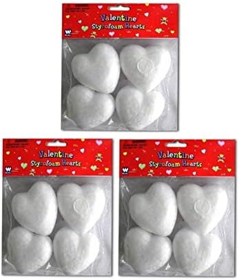 Hapros 12 X 2,5 пяна дъски Сърца На Св. Валентин, Украса със Собствените си Ръце, Мини-Форма Сърца от Стиропор за Рисуване,