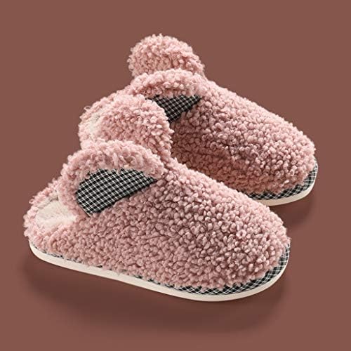 GPPZM/Зимни обикновена домашни чехли от Флока, дамски памучни чехли с ефект на паметта за спални, Унисекс Обувки