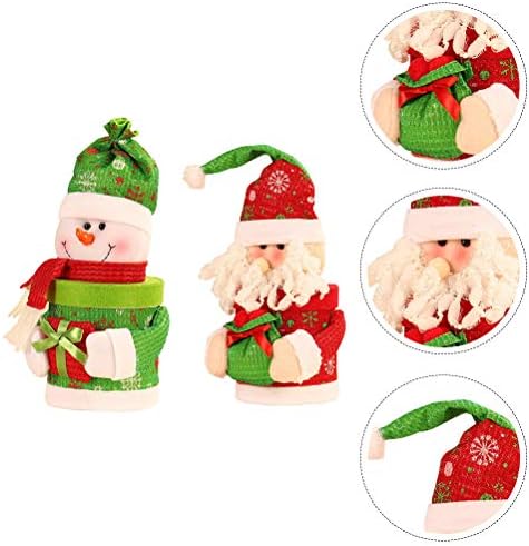 Abaodam 2 бр. Коледна Украса Дядо Коледа Кутии с шоколадови Бонбони Снежен човек Кукла Кутии с Бонбони за Коледа