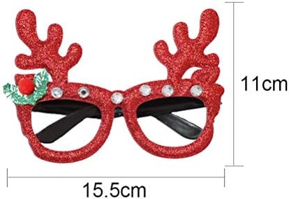 Abaodam 6 Двойки Коледни декоративни точки Дизайнерски Очила с червени оленьими рога Креативни Аксесоари за партита