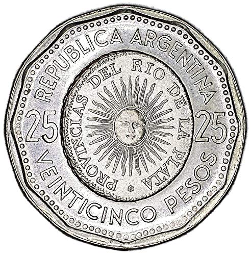 1967 АР Аржентина Удар с центъра на 25 Песо Много Добър