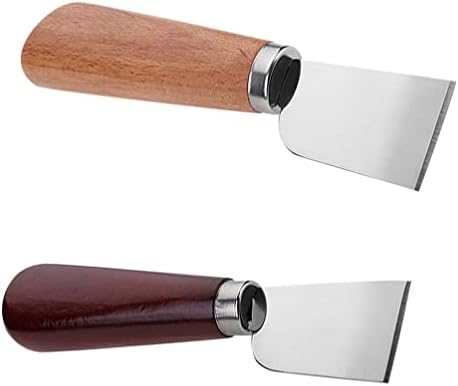 Инструменти SEWACC 2 елемента Нож за Кожата с Дървена Дръжка Кожевенное Занаят Работна Почистване Почистването на Кожата Кожени