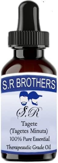 S. R Brothers Тагете (Tagetes Minuta) Чисто и Натурално Етерично масло Терапевтичен клас с Капкомер 100 мл