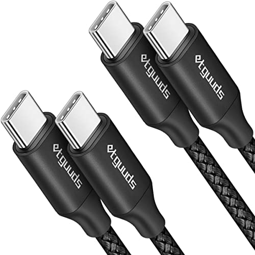 etguuds [6 метра, 2 комплекта USB кабел C-USB C 60 W /3A, кабел за бързо зареждане Type C-Type C в оплетке за Samsung