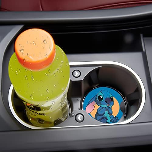 Автомобилна поставка за Чаши увеселителен парк Абсорбиращи 2 Опаковки Сладък Забавен Модерен Cartoony Дизайн Гумена Нов Автомобил