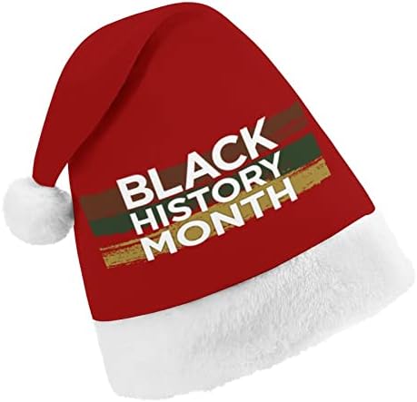 Плюшен Коледна Шапка Black History Month Палави и Сладки Шапки на Дядо Коледа с Плюшени Полета и Удобна Подплата