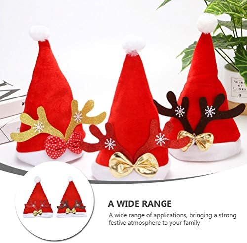 Abaodam 2 елемента Коледна Шапка, Украсена с Оленьими рога, Коледни шапки и за Възрастни, Използван за празнуване на Коледа