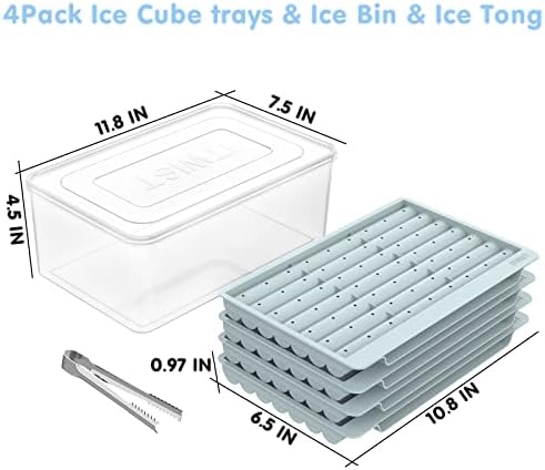 Дълги корита за кубчета лед WIBIMEN, 84 бр. са Тесни Корита за кубчета лед, Штабелируемые Тави за кубчета лед с капак, Лесно