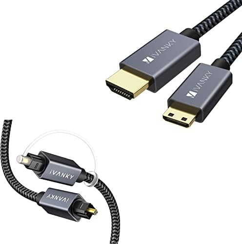 Оптичен аудио кабел IVANKY 10 фута + кабел Mini HDMI-HDMI 6,6 фута