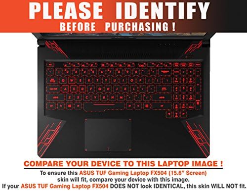 decalrus - Защитен Стикер за лаптоп Asus TUF Gaming Laptop FX504 (Екран 15,6 ), Черен калъф от въглеродни влакна,