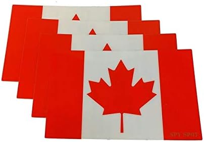 Винил Канадските Национални Етикети Етикети с канадския Флаг, Устойчиви на атмосферни въздействия 4 x 2.5, които са Устойчиви на uv, Комплект от 4 Шпионски точки