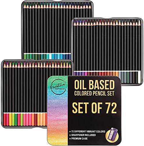 Професионални цветни моливи CREATIVEARTIZAN | Комплект цветни моливи от 72 броя | Цветни моливи на маслена основа