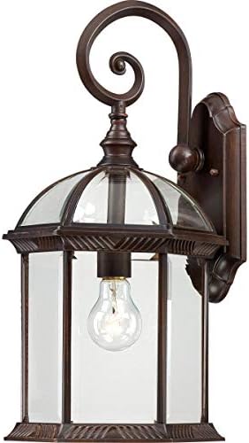 Окачен Лампа Nuvo Lighting 60/4979 от Чемшир, с Прозрачни Скосен стъкло, 13,75 x 8 инча, 100 W / 120 Волта, Черен