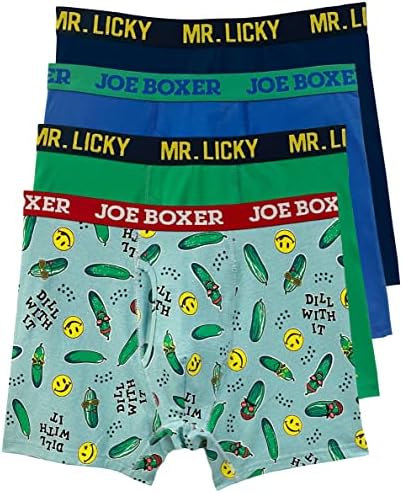 Мъжки Слипове-боксерки Joe Boxer, 4 опаковки – Дишащи Памучни Ластични Гащи-боксерки за мъже, 4 опаковки - Мъжко бельо