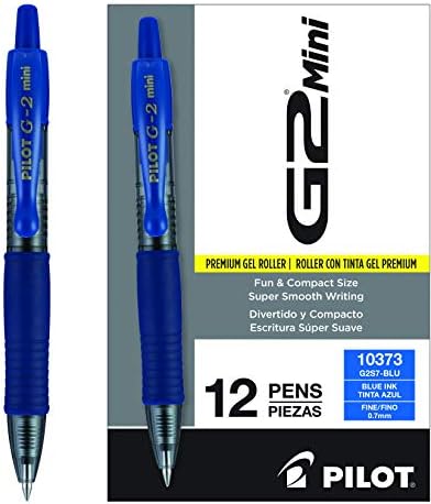 Гел химикалки с топки PILOT G2 Mini премиум-клас, Fine Point, синьо мастило, 12 броя в опаковка (10373)