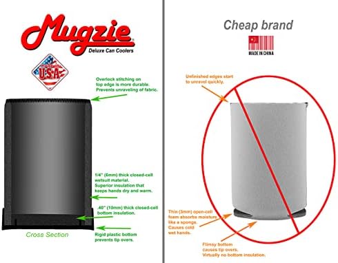 Охладител за консерви Mugzie Deluxe (произведено в САЩ) - Висококачествен неопреновый материал за неопрен, Изолатор