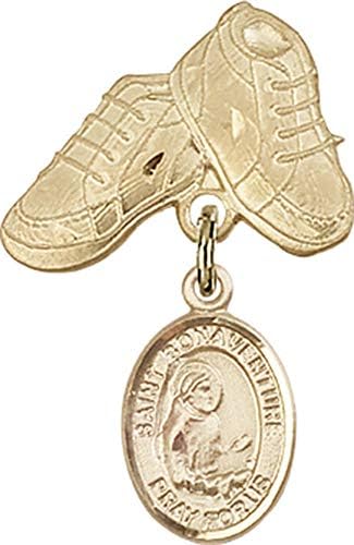 Детски икона Jewels Мания с чар Свети Бонавентуры и игла за детски сапожек | Детски икона от 14-каратово злато с чар