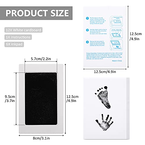 Комплект за отпечатъци от ръцете и краката Outus Baby без мастило, 6 Безопасни касети подложки за ръце и крака, подпечатан