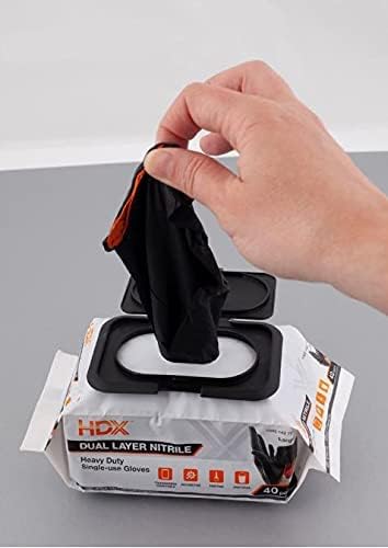 HDX Черни двуслойни за еднократна употреба нитриловые ръкавици повишена здравина, обем 6 ml, 40 опаковки