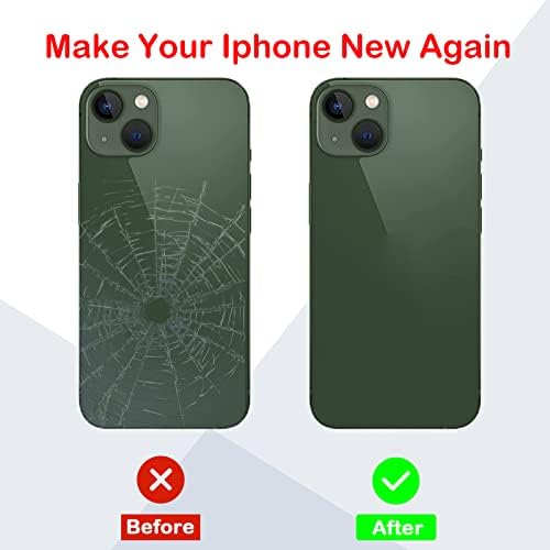 Подмяна на задното стъкло Phoupair OEM за iPhone 13 6,1 инча с Професионален набор от инструменти за ремонт (Зелен)