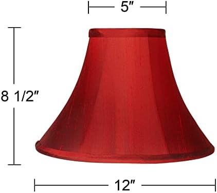 Комплект от 2 Кръгли абажуров-камбани, Тъмно-Червен цвят Малко 5на най-Горния x 12Долна x 9 Наклонен x 8,5