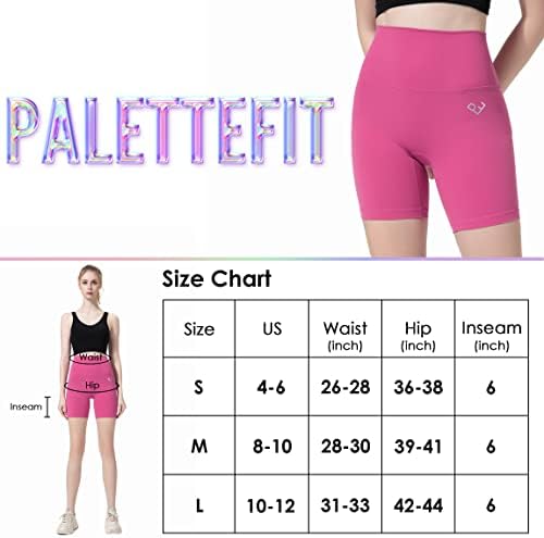 Байкерские шорти PaletteFit за жени, Спортни къси Панталони с висока Талия и Мазна Мекота, Дамски Спортни къси