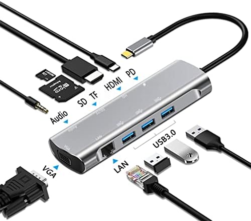 LMMDDP Type C е Съвместим с 4K 30Hz RJ-45 на USB 3.0 Адаптер Type C, зарядно устройство-hub за лаптоп Pro Air, Сплитер