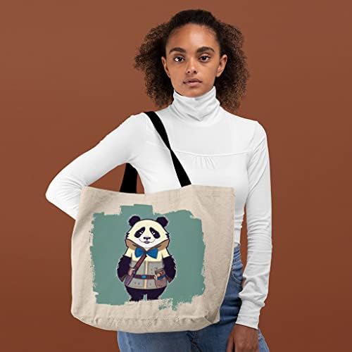 Чанта-Тоут със Сладък Пандой - Чанта За Пазаруване в стил Аниме Дизайнерска чанта-Тоут
