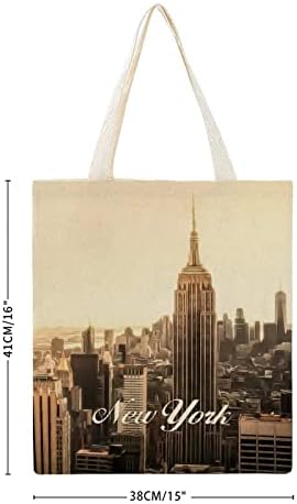 Ню Йорк Холщовая Чанта City Home Fold Shop Bag Огромен Мъкна Екологично Чист Подарък Пакет Подарък с Нулеви