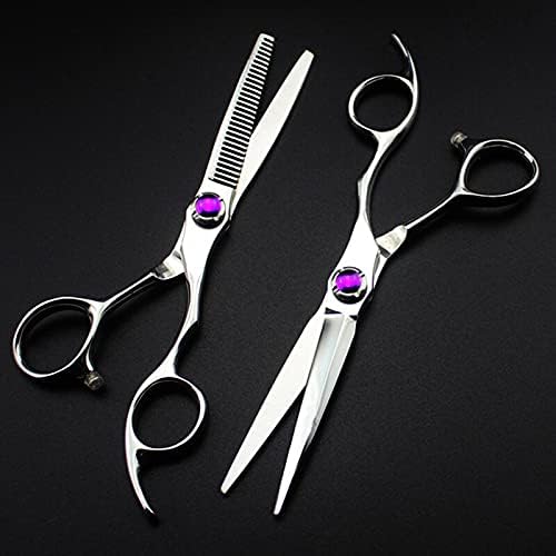 Ножица за подстригване на коса, 6-инчов професионален Японски ножици от стомана 440c с лилаво скъпоценния камък за стригане,
