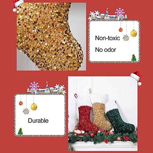Коледни Чорапи 16,54Големи Персонални Коледни Чорапи, Детски Подаръчен Пакет, Коледни Украшения, Бели Плюшени Блестящи Чорапи