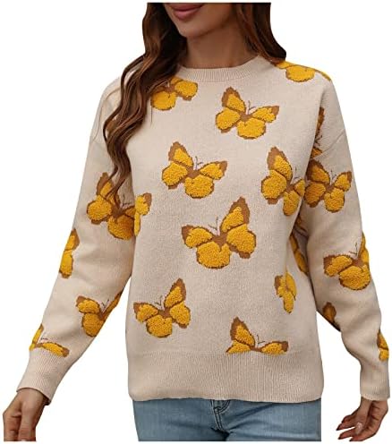 Плътни Есенните Модни Пуловери с дълъг ръкав, Дамски Нежнейшие Блузи Свободно Намаляване с кръгло деколте и