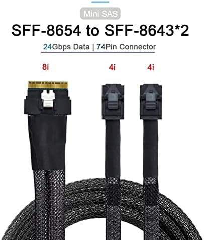 Xiwai PCI-E Ультрапорт Slimline SAS Slim 4.0 СФФ-8654 8и 74pin до двойно кабел СФФ-8643 4и Mini SAS HD PCI-Express
