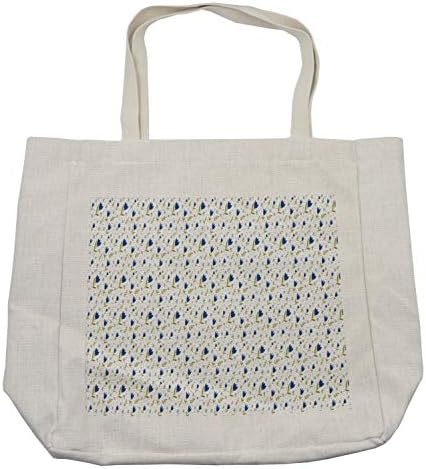 Скандинавска Пазарска чанта Ambesonne, Цъфтящи Сини цветя Лалета, Модерен Стил на Природата, Екологично Множество чанта