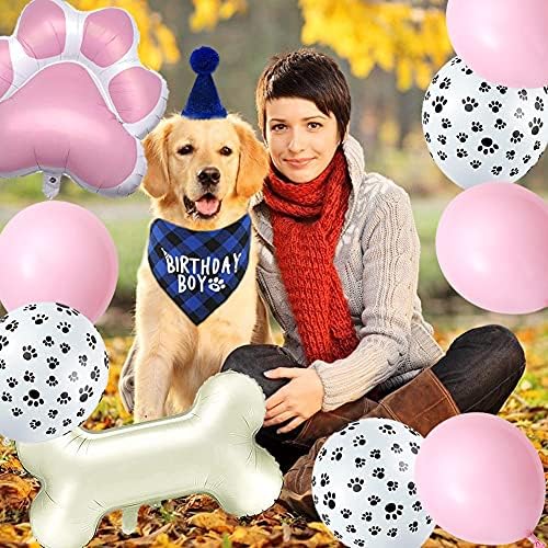 Балони за парти с кучето Включват балон от фолио с участието на Лапи, балон от mylar във формата на кучешки кости,