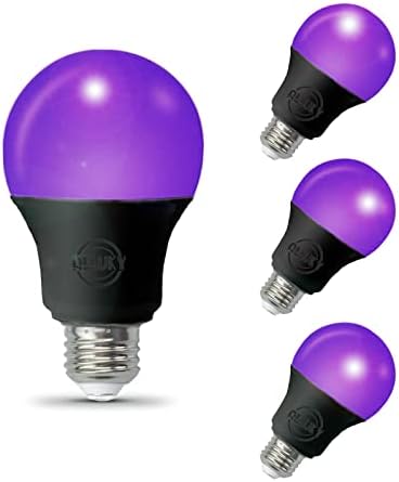 Многоцветни черни крушки 6 W UV лампа E26 със средна база (395-405нм) черен на цвят, Светещ в тъмното UV-лампа черен