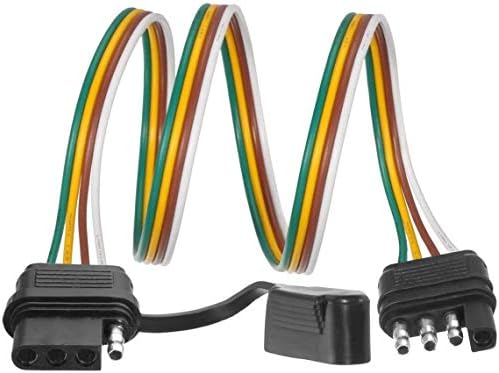 Удължителен кабел на проводници на ремаркето Partsam, 4-Пинов кабел за Удължаване окабеляването на ремарке с гумена кабина за led осветление на вратата на багажника, 32 И?