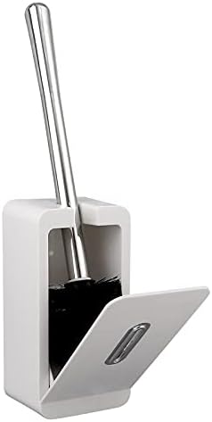 KEMEILIAN MTSTZ0409 1 бр. силиконова четка за тоалетна с Мека четка, Стенен Държач за тоалетна четка за Баня, Комплект чисти инструменти, здрав и издръжлив (Цвят: бял)