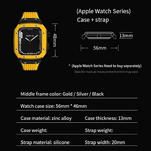 EKSIL за Apple Watch Серия 7 6 5 4 SE 45 мм 42 мм 44 мм Луксозни Метални, Гумени Часовници е от Неръждаема Стомана Модификация