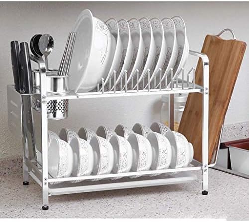 JAHH Dish Rack - Сушилня за съдове за готвене, Поставка за чинии с притежателя на съдове, Подстаканником и сушилня за съдове за кухненски плот (Цвят: D)