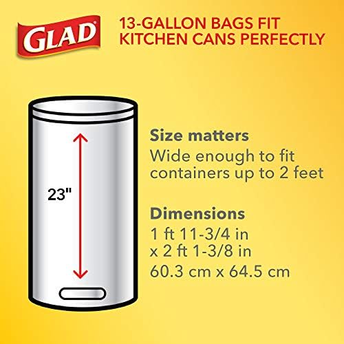 Високи кухненски торби за боклук Glad® ForceFlex с завязками – бял торба за боклук с обем 13 литра, без мирис