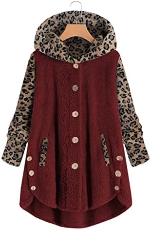Ежедневни качулка момиче с дълъг ръкав, леопардовый принт топла пухкава жилетка с качулка мозайка якета, костюми
