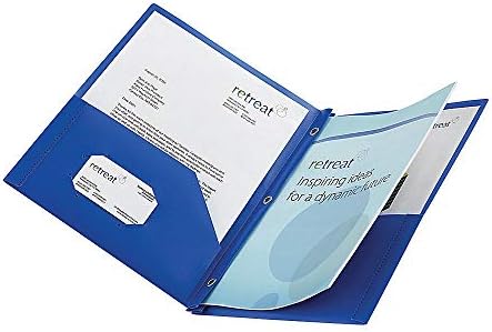 Маркова поли-папка Office Depot® за учебен клас с 3 шипа, размер писма, синя