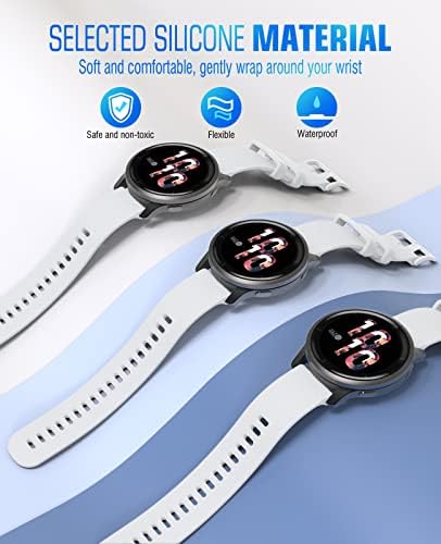 Каишка за часовник MoKo, съвместим с умни часовник Garmin Forerunner 255S/255s Music/ Vivoactive 4S/Venu 2S/Vivomove 3S, мек силикон Регулируема Взаимозаменяеми каишка диаметър 18 мм