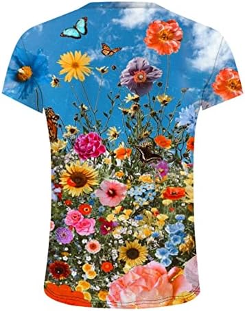 Блуза, Тениска за Жени Лято Есен Облекло с Къси Ръкави през Цялата Силует Графичен Чай 90 90